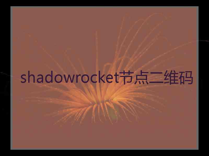 shadowrocket节点二维码 shadowrocket节点二维码