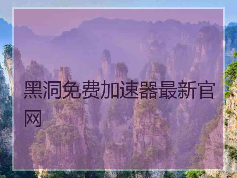 黑洞免费加速器最新官网